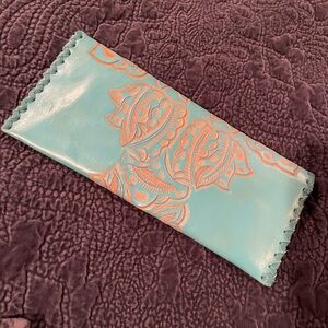 *NEW never used - Hand Tooled Arloom clutch. Beautiful leather!